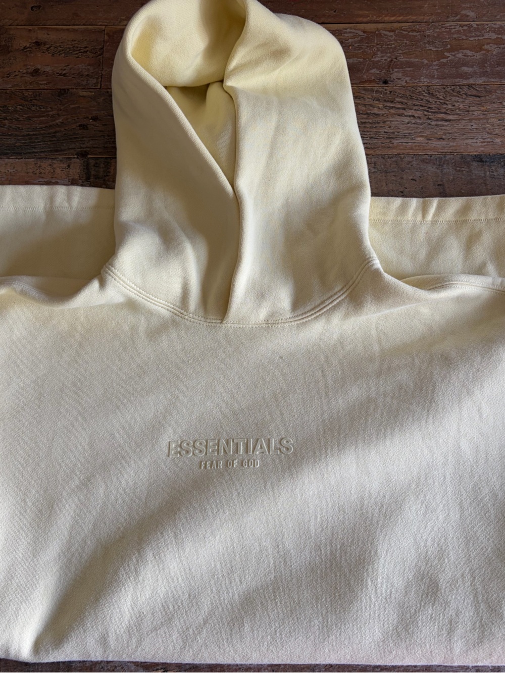 Fear of God Essentials Men's Pale Yellow Crewneck Hoodie